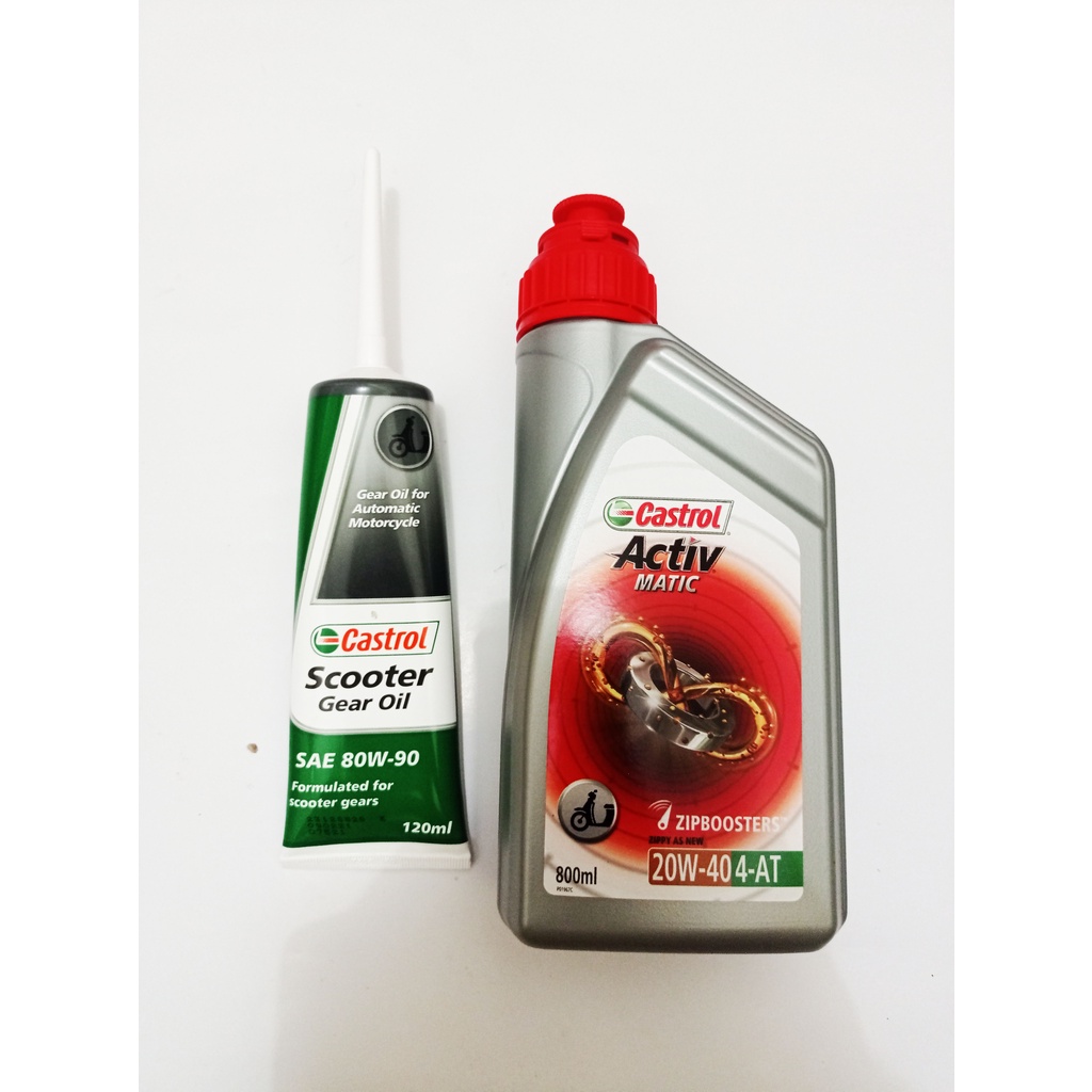 (PAKET) Oli Castrol Active Matic 20w-40 800Ml &amp; Oli Gardan/Gear 120 ML Murah