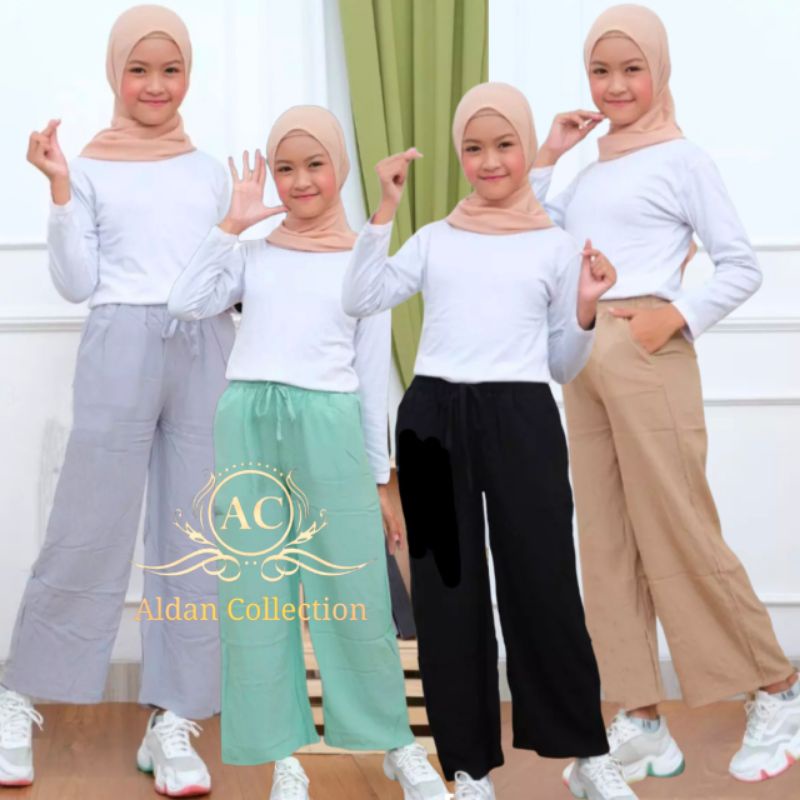 Celana Kulot Rayon Anak Perempuan Tanggung 6-13 Tahun / Celana Kulot Rayon / Kulot Rayon / Celana Kulot Anak Tanggung / Celana Kulot Rayon Premium