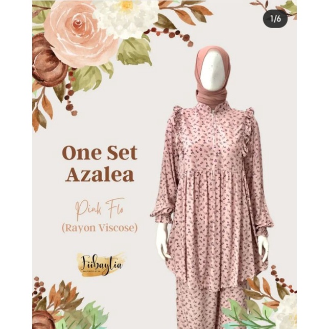 One Set Azalea By Fiibaytia Motif Pink Flo Size XL
