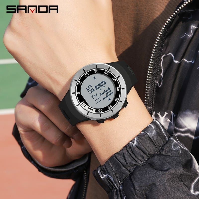 VIRAL SANDA 9001 Jam Tangan Pria Digital EL Backlight Sport Watch Anti Air