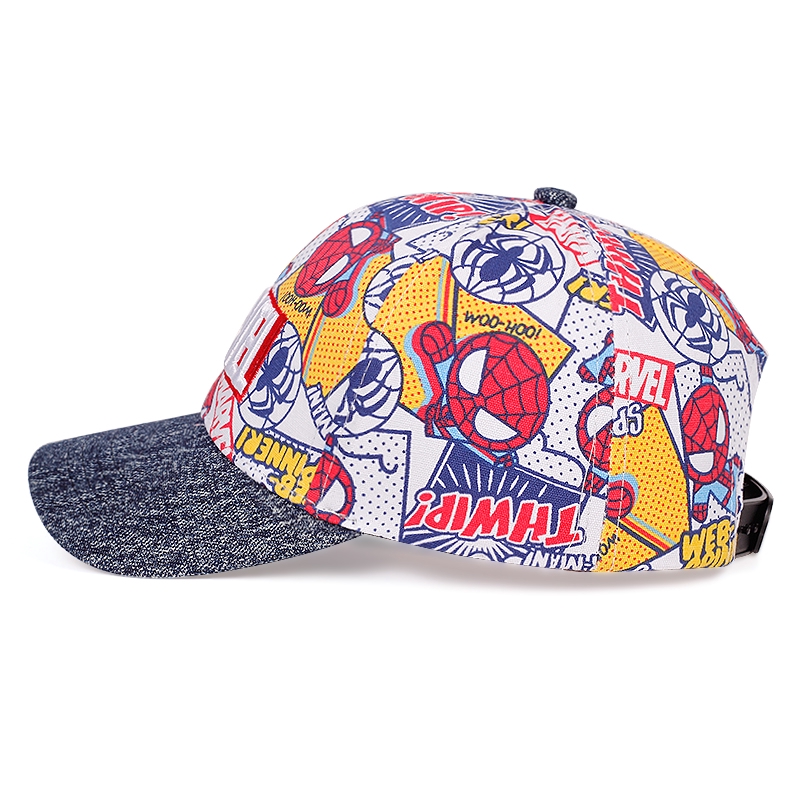 Topi Baseball Motif Print Tulisan Marvel Gaya Hip Hop Adjustable Untuk Anak Unisex