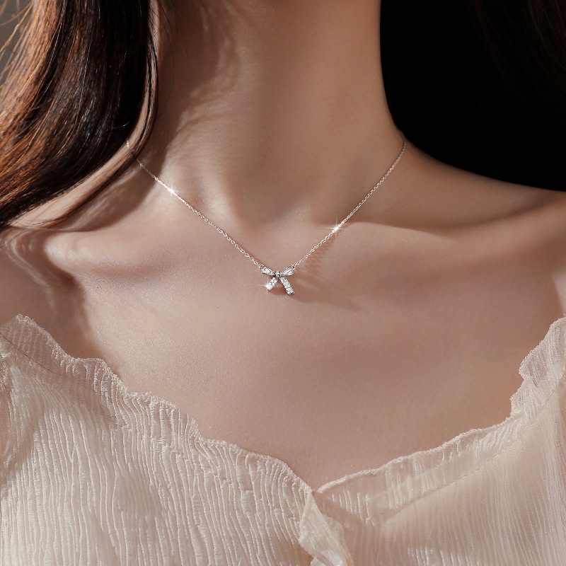 We Flower Kalung Rantai Klavikula Desain Bunga We Flower Bahan s925 Silver Gaya Korea Untuk Wanita