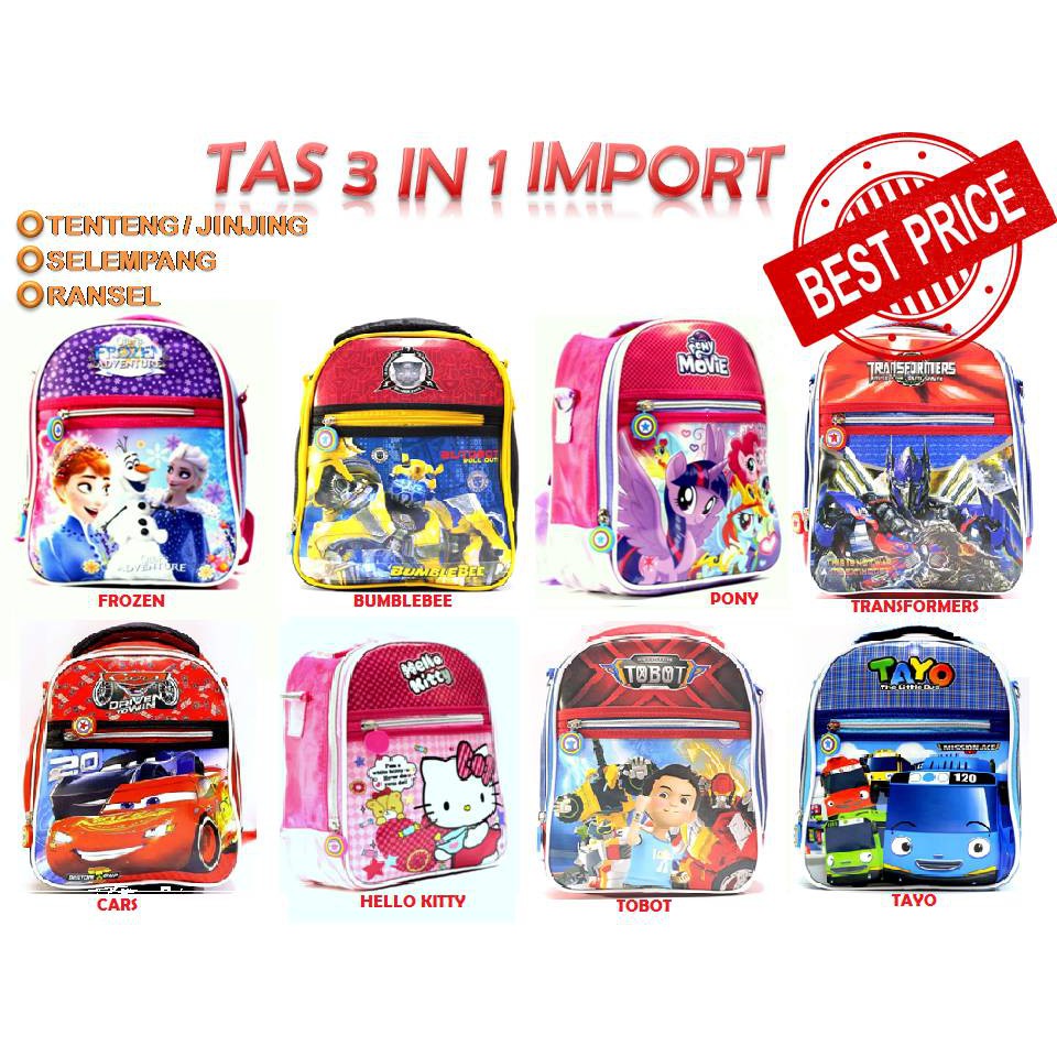  READY 9 KARAKTER TAS ANAK PAUD TK SEKOLAH MURAH 3 IN 