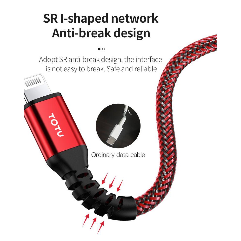 TOTU PD MFI Type C To Lightning Kabel Data PD Fast Charging iPhone