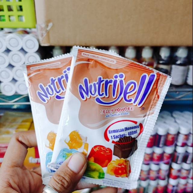 Jual NUTRIJELL Coklat Kemasan 20gr Bubuk Jelly Puding Chocolate