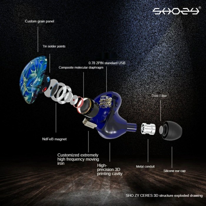 Shozy Ceres Hybrid Technology In Ear Earphone 2 Way Frequency Division