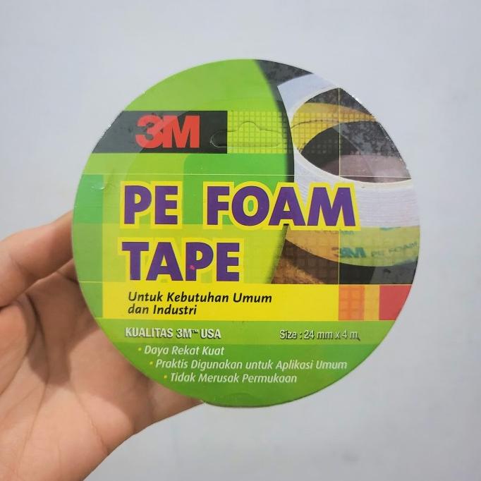 

(BISA COD) 3M PE FOAM TAPE 1600GT DOUBLE TAPE 24MM x 4Mtr ORIGINAL KOMPLIT Kode 1442