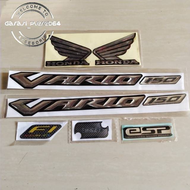 EMBLEM TIMBUL LOGO SAYAP VARIO 150 FULL SET CROME THAILAND