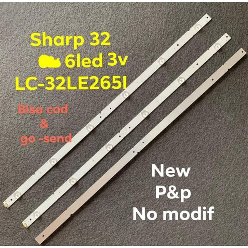 lampu led bl backlight tv sharp 32 6k 3v LC-32LE265I 32LE2651 32LE 32le265 32LE260M 32LE260