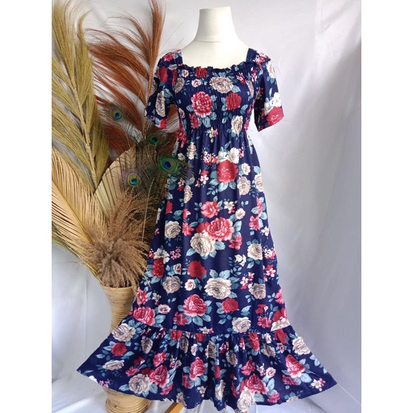 VANESSA REMPEL/ DASTER KERUT DADA REMPEL / DASTER SMOK-MAWAR NAVY