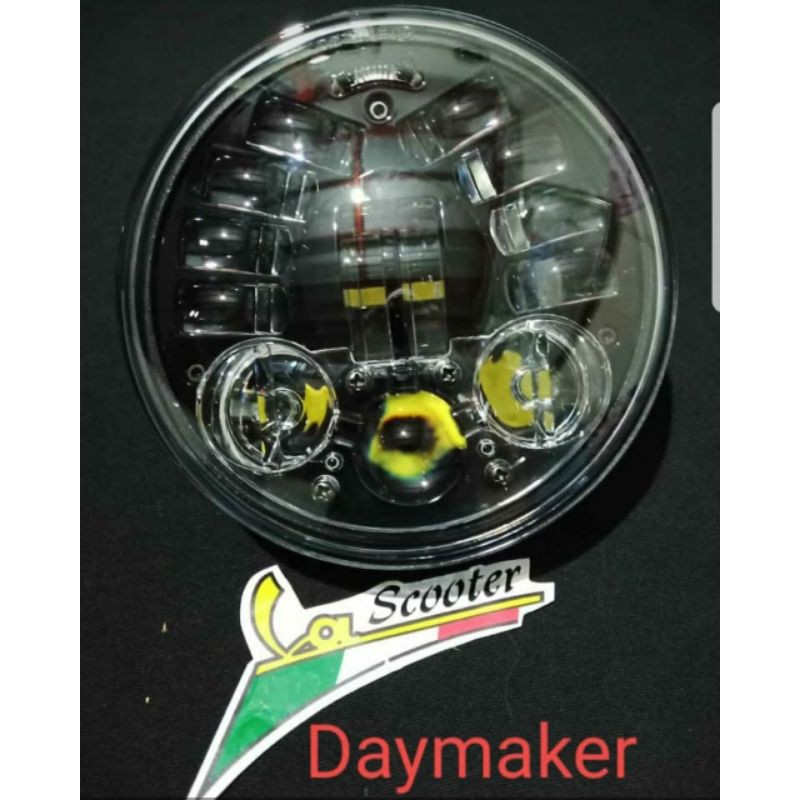 Lampu depan Reflektor / Headlamp DAYMAKER 16 titik LED pnp Vespa NPX New PX vespa classic ORI