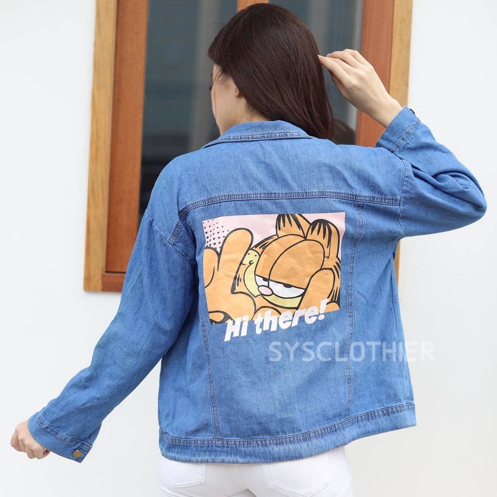 JACKET JEANS WANITA HI THERE JACKET