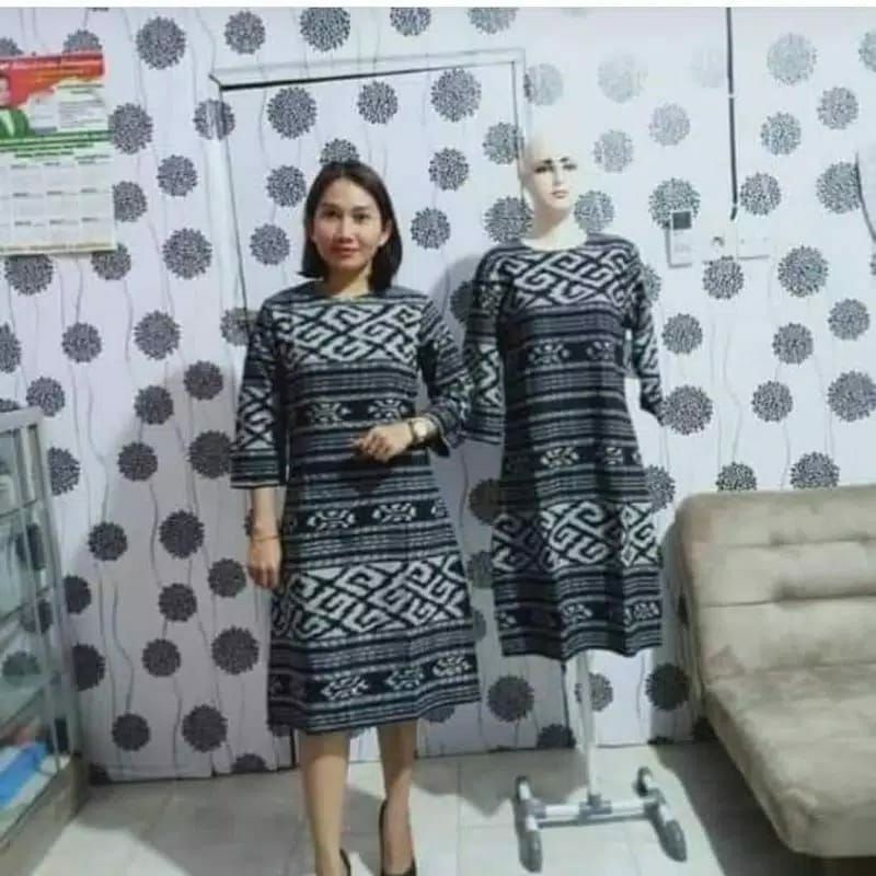 Dress tenun blangket baju tenun jepara baju etnik abutoraja DTB109