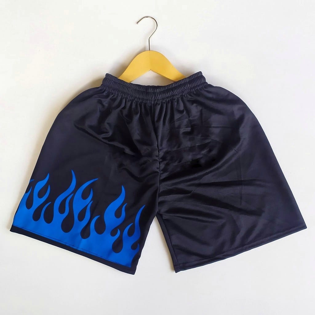 Celana Boxer Pendek Fire Motif API All Size Pria Wanita