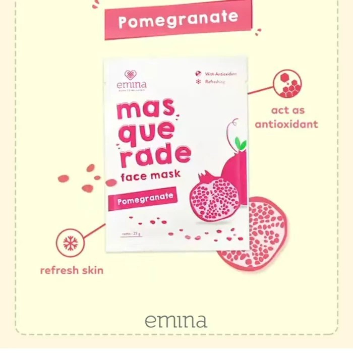 ❤ jselectiv ❤ EMINA Masquarade Face Sheet Mask | EMINA Masker Tisu Wajah Tea Tree/Sunflower/Aloe Vera/Pomegranate/Rice/Grapefruit/Cactus/Charcoal/Blueberry