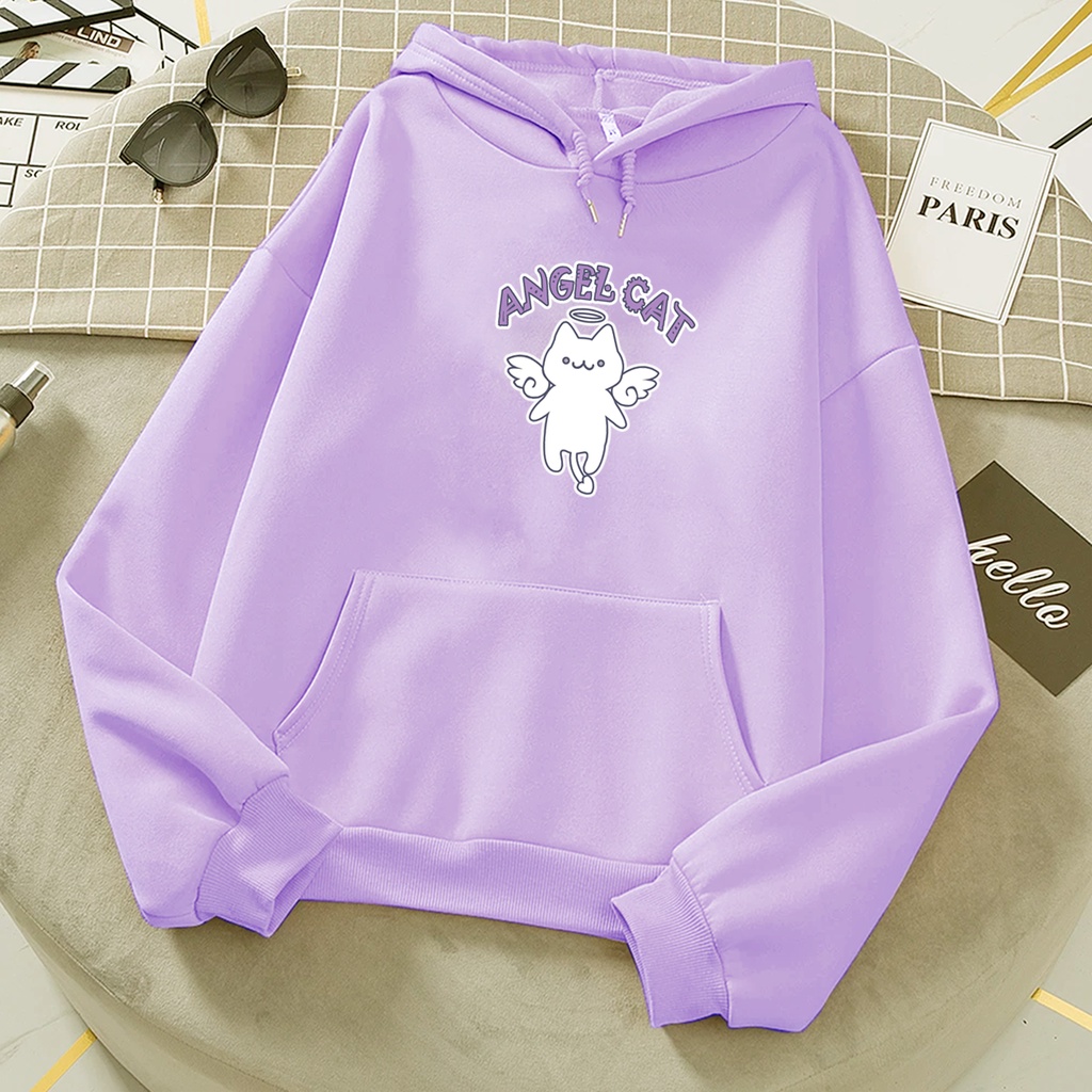 Sweater hoodie anak perempuan ANGEL CAT suwiter anak cewek cowok kartun