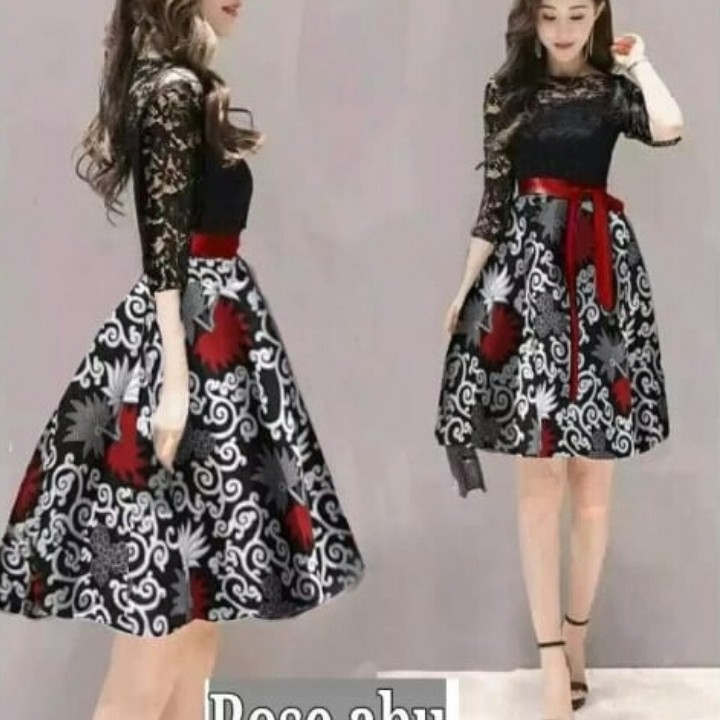 FWG - MAGNA DRESS / DRESS BATIK / DRESS KOREA MOTIF / PAKAIAN DRESS WANITA / DRESS