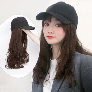 HTQ premium wig topi baseball tebal matte HQ half wig hat rambut palsu hair extension lurus wavy