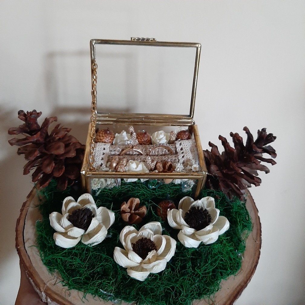 Box Ring/ Box Bearer Rustic Free Tulis Nama Terrarium Kaca Hantaran Nikah