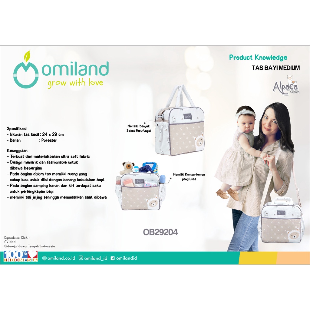 Omiland Alpaca Series Tas Bayi Gendongan Samping Matras Selimut