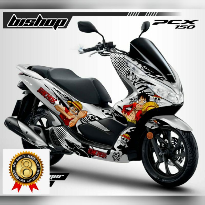Decal Sticker PCX 150 One Piece Variasi putih