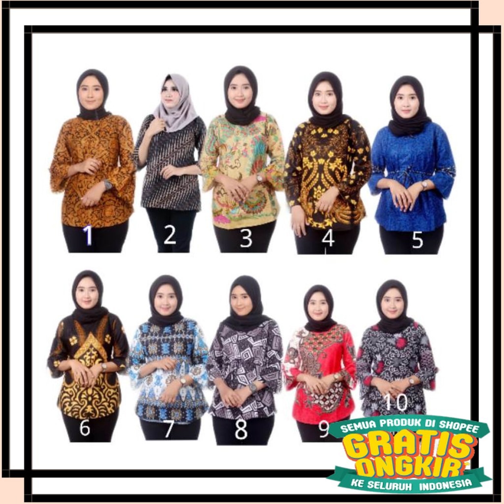 BATIK SEMARANG MURAH - TERBARU TERKINI / Atasan Batik Dolby Dolbi Dobby Doby Tenun Sutra Tulis