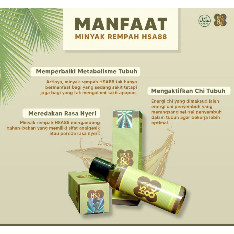 hsa 88 minyak rempah herbal ukuran 100ml (100% original)