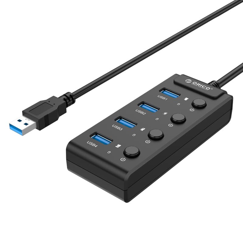 Accessories Orico USB HUB W9PH4-U3 4 Port With Individual Power Switches and LEDs