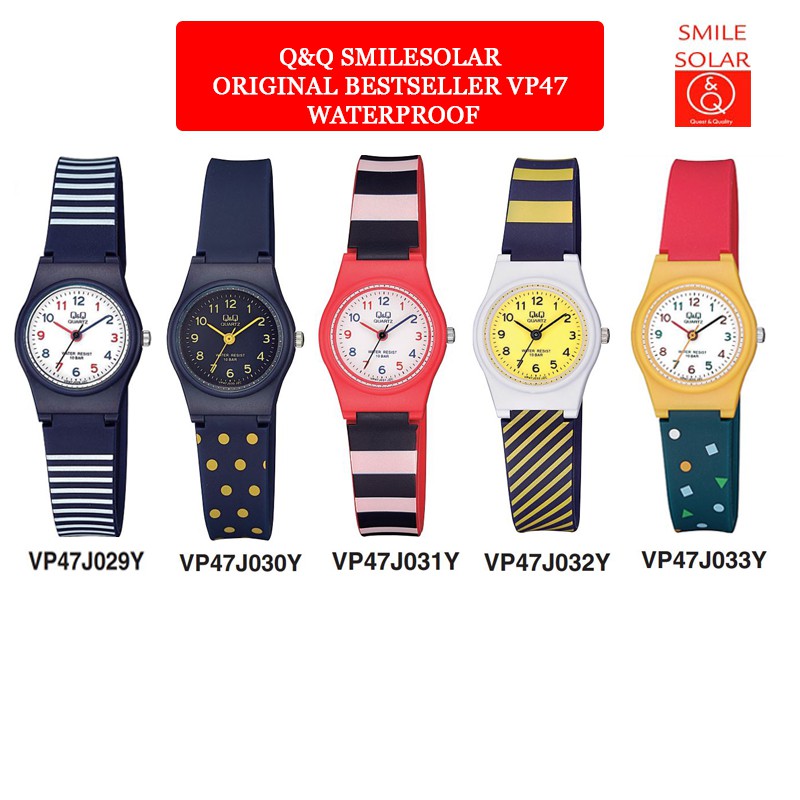 SALE Jam Tangan Remaja &amp; Anak Wanita Rubber Motif Analog Original Q&amp;Q QNQ QQ VP47 VP47J Series