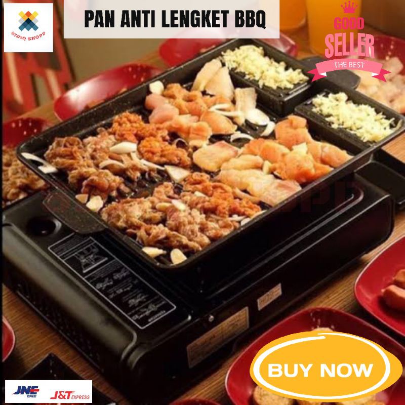Alat panggang pemanggang BBQ daging sosis ikan sate anti lengket pan anti lengket Korea yakiniku