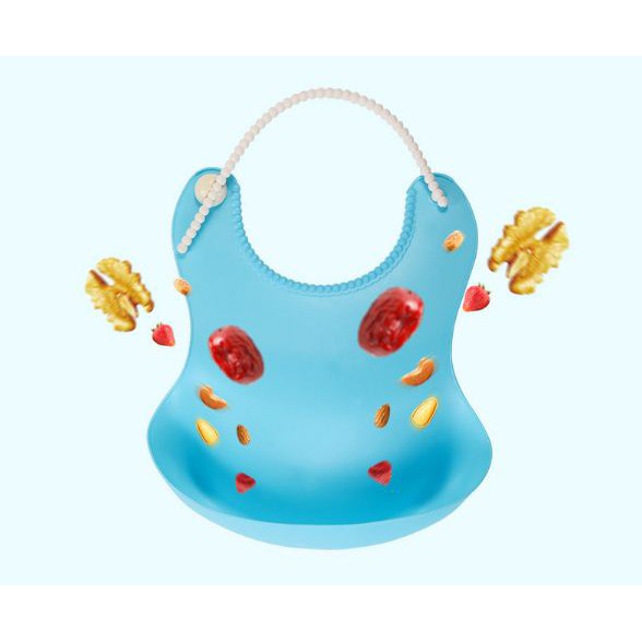 Slabber Makan Waterproof Motif Polos / Baby Bib / Celemek Bayi Warna Polos