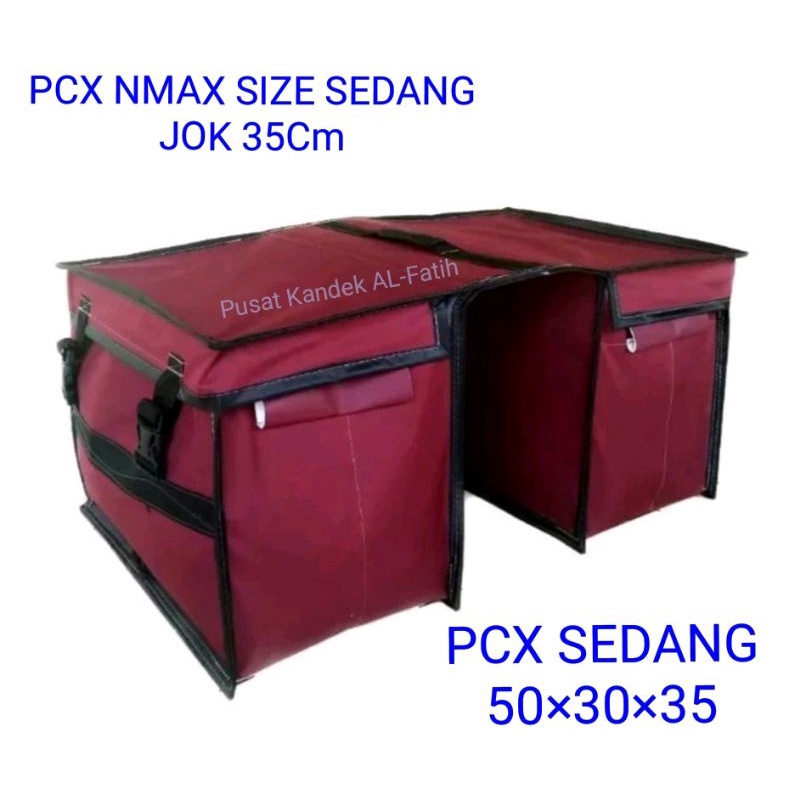 PCX NMAX SIZE SEDANG, TAS KURIR, TAS OBROK, BRONJONG MOTOR, BAHAN ANTI AIR, BAGASI MOTOR, BOX MOTOR