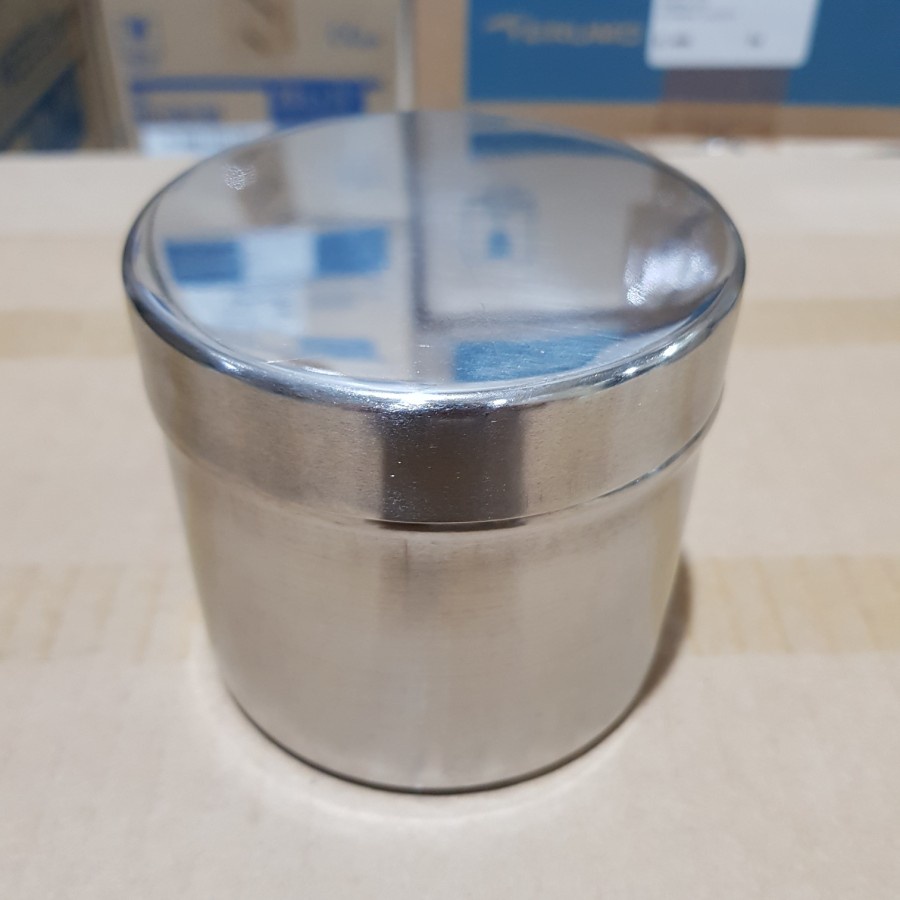 Kom Kapas Stenless Com Kapas Stainless plus Tutup Dressing Jar 8 cm Betadine Cup 8cm