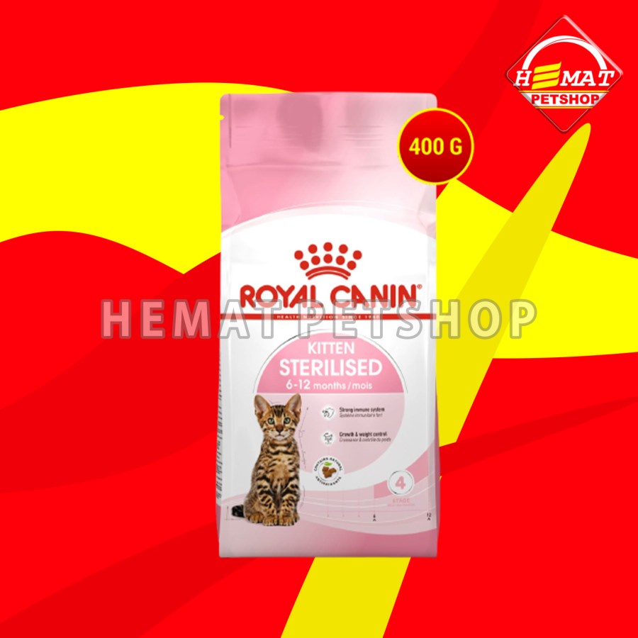 Royal Canin Kitten Sterillised Cat Food Makanan Kucing Sterill 400 gr