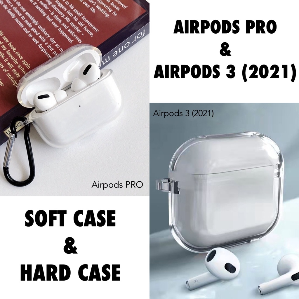 airpods pro 3 casing premium soft hard case transparan transparent bening