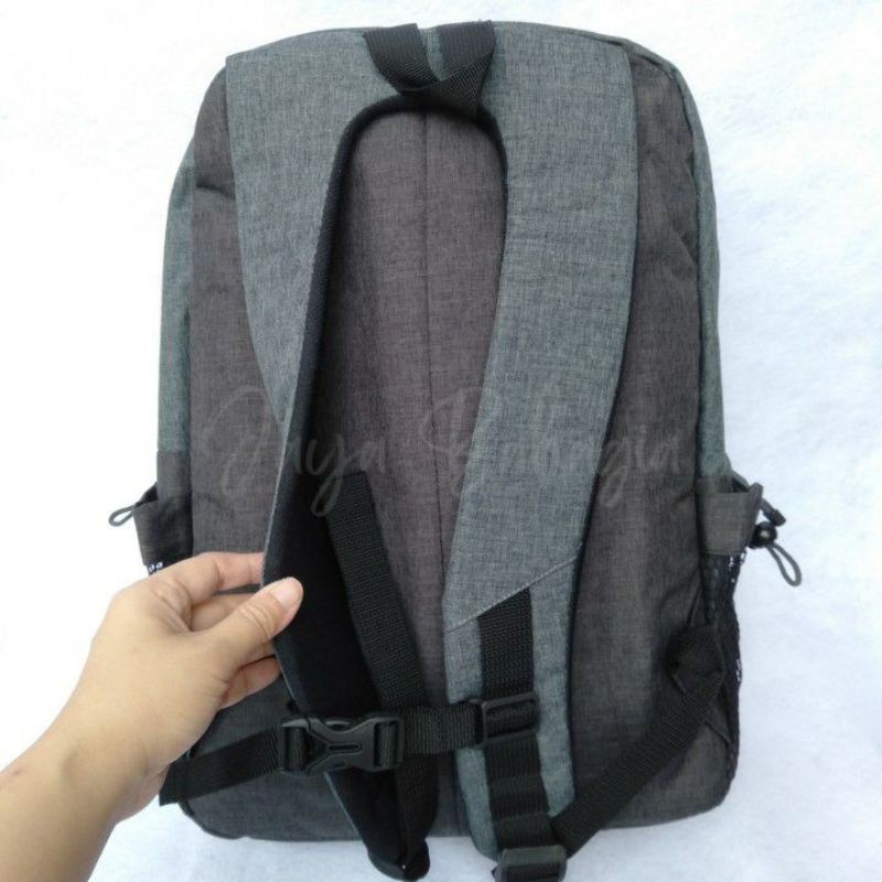 Ransel Laptop Kain Tebal Polo Christy Tas Sekolah Kuliah Kerja Pria Wanita