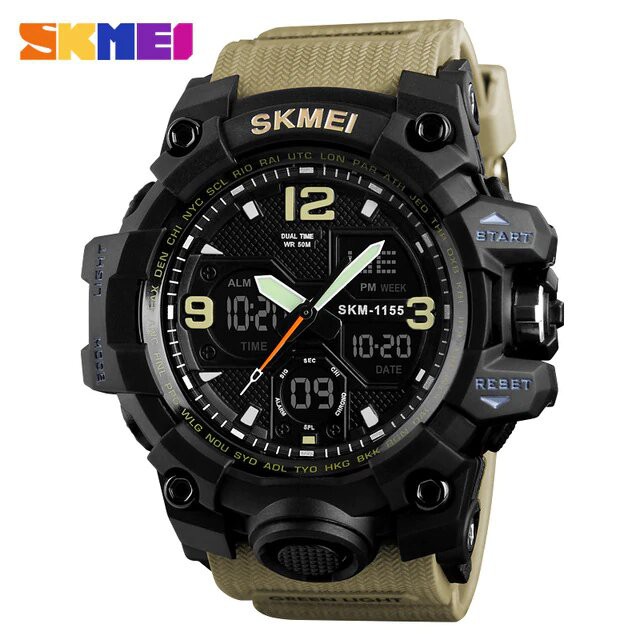 Jam Tangan Pria / SKMEI AD 1155 B LED Dual Digital / Jam Tangan Analog Digital LED Original