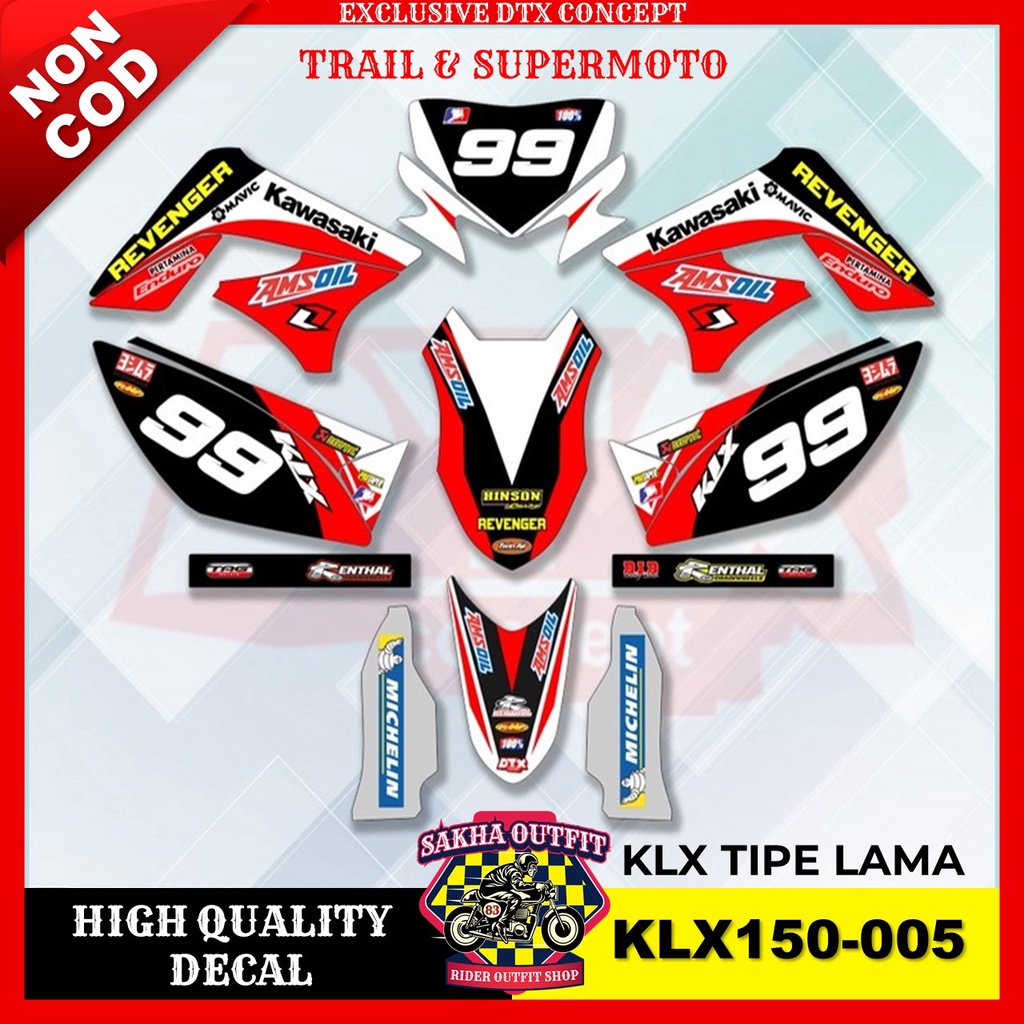 Decal KLX stiker motor stiker trail KLX stiker motor keren decal KLX 150 stiker variasi motor decal 