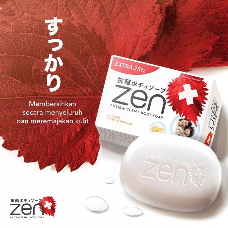 Jual pcs Zen Antibacterial Bar Soap Shiso & Sulphur 80 gram Indonesia
