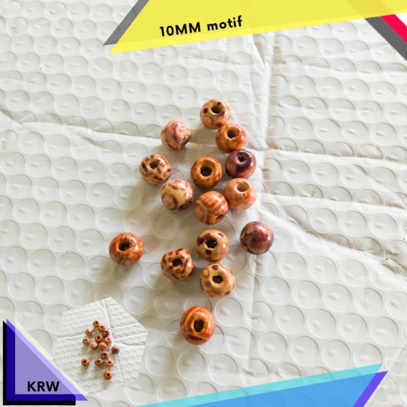 25pcs manik manik kayu bulat