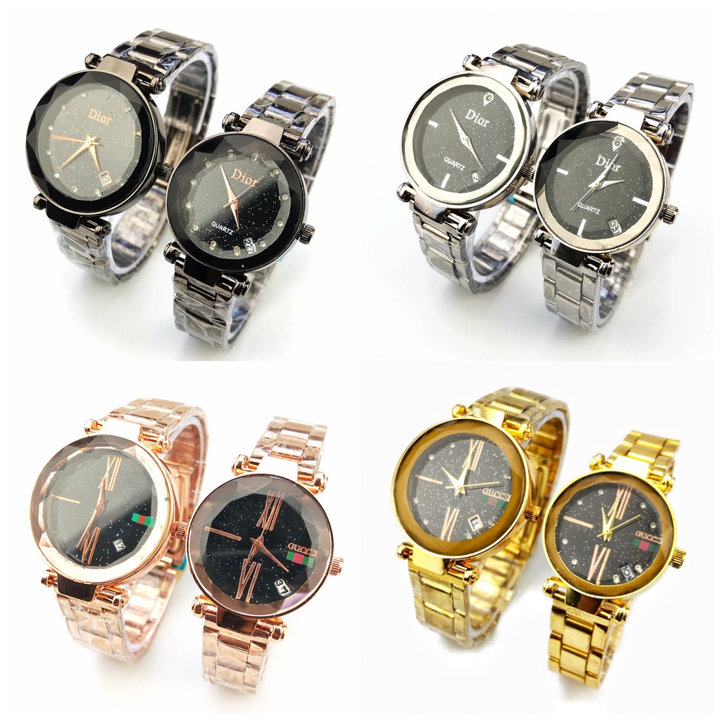 COD✅Jam Tangan Couple Strap Rantai Tangal Fashion Watch Analog Wanita Pria Impot Murah W06 W96 W108