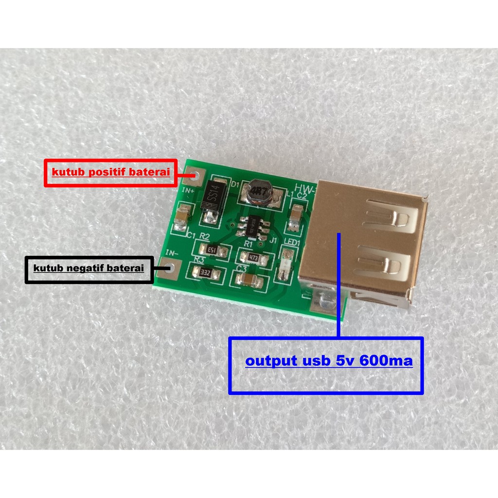 Modul Step Up DC 0.9-5v to Usb 5v 600ma Charge