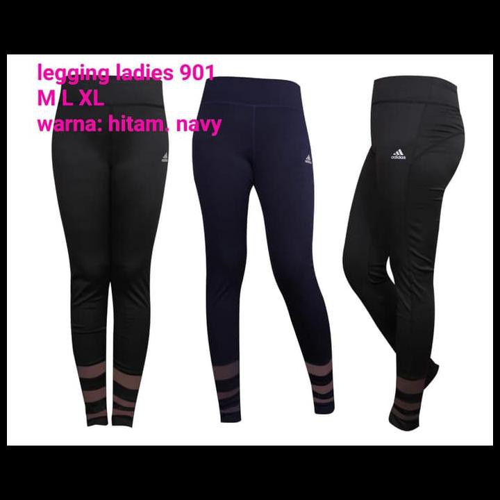 MURAH MERIAH CELANA LEGGING SPORT WANITA ADIDAS NIKE UNDER ARMOUR SENAM FITNESS GYM - HITAM, M
