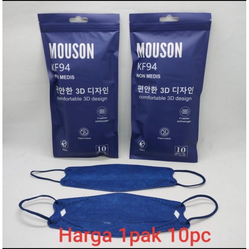 Masker Mouson KF94 Hitam Merah Putih Pink Abu Biru Edisi LOVE Murah Gradasi Galaxi