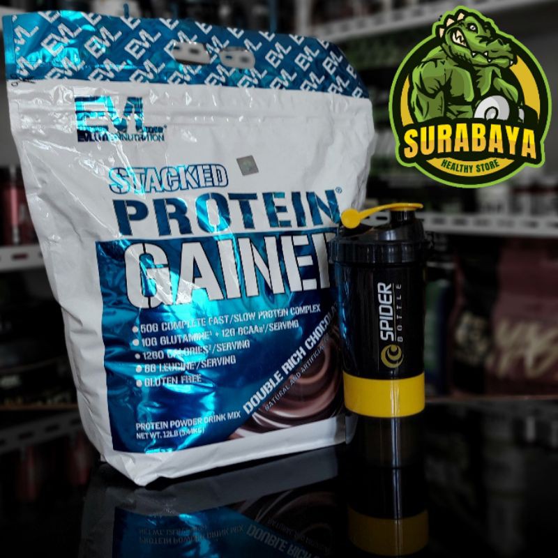 EVL Stacked Protein Gainer 12 Lbs Evlution Nutrition Weight Gain Mass Penambah Berat Badan