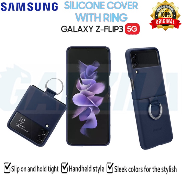 Samsung Soft Case Z Flip 3 Flip3 Original Silicone Samsung Cover With Ring