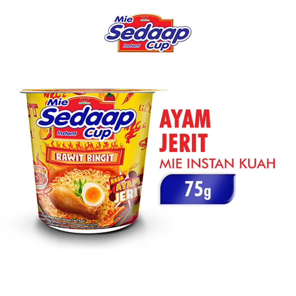 Sedaap Mie Instan Cup Ayam Jerit 75 gr