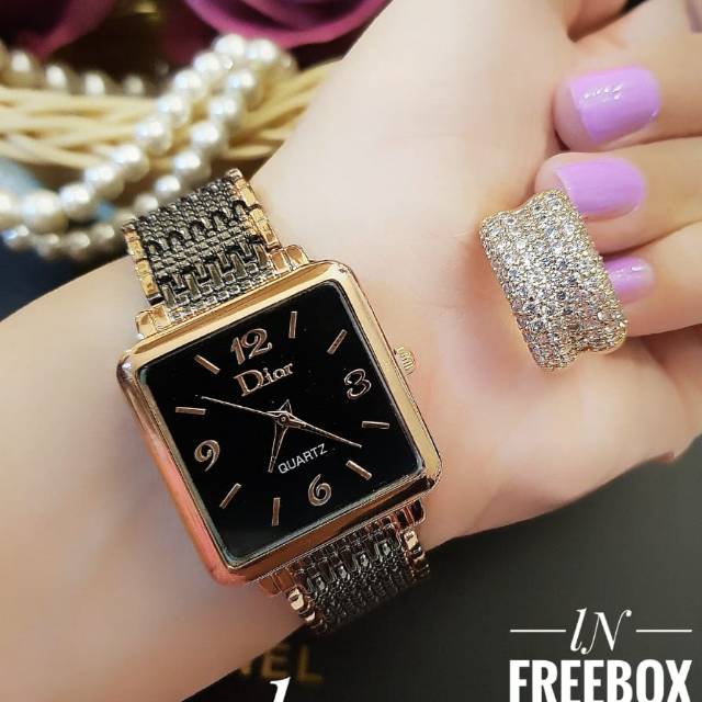 Jam tangan dan cincin lapis emas 0215i