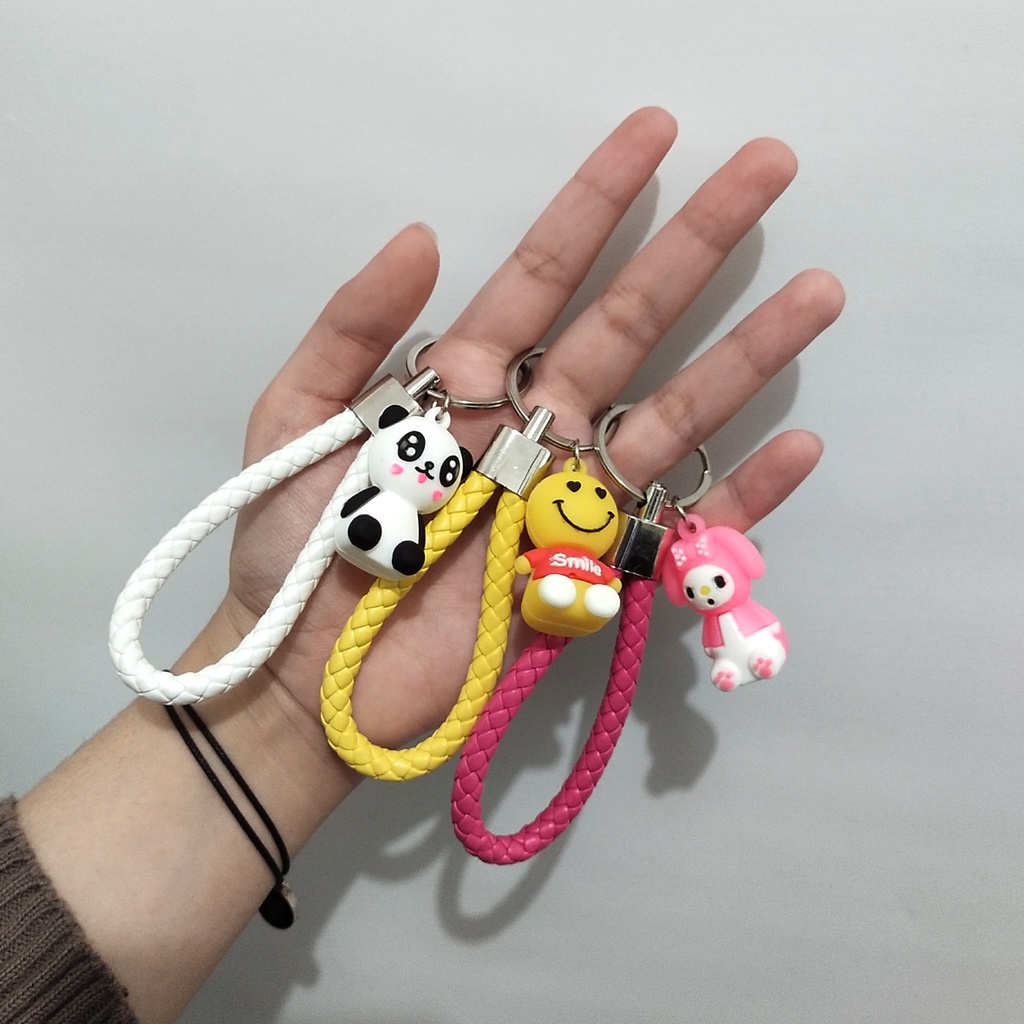 Gantungan kunci lucu ganci korea gantungan kunci Tambang karakter kartun doraemon hello kitty keychain spiderman