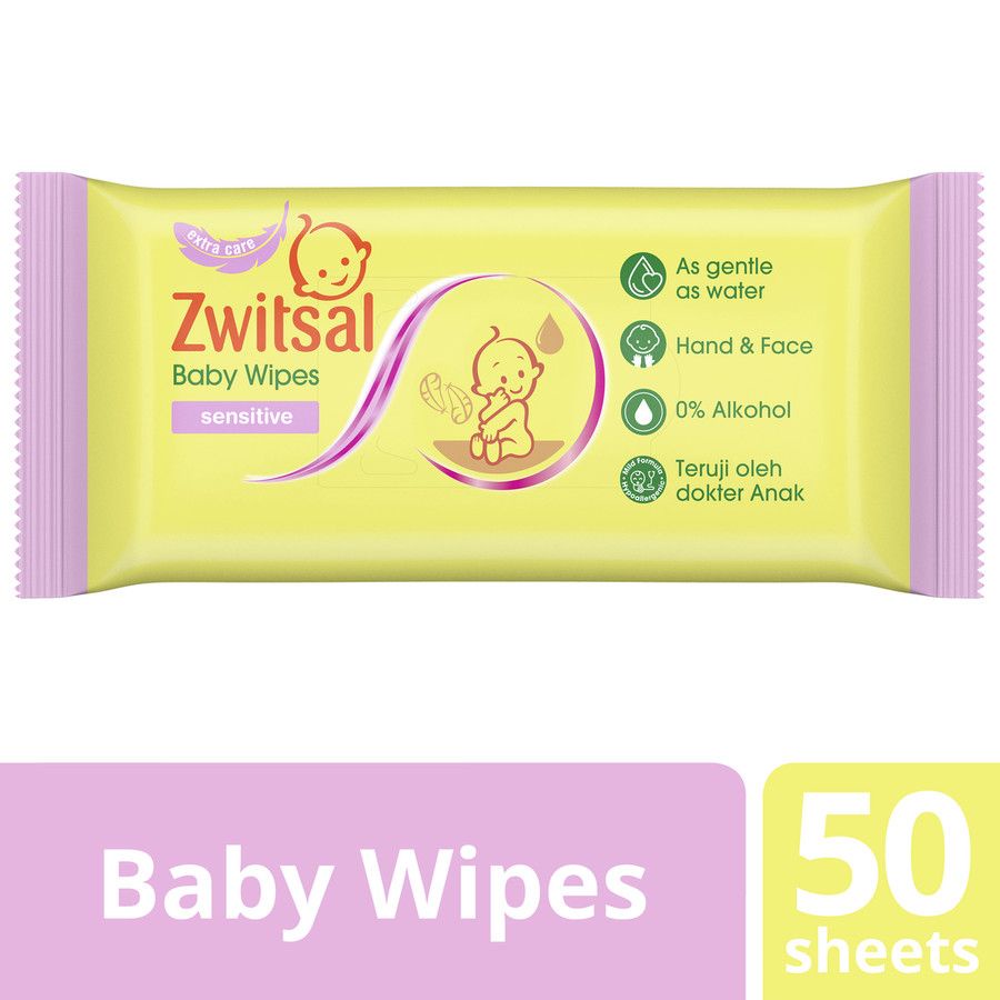 Zwitsal Baby Wipes Sensitive 50's / Rich Moisture 40's  (Buy 1 Get 1) / 40's Satuan  - Tisu Tissue Basah Bayi